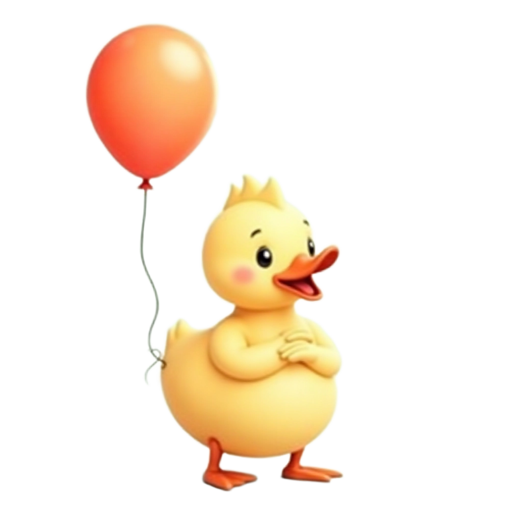 Happy Duck with Balloon